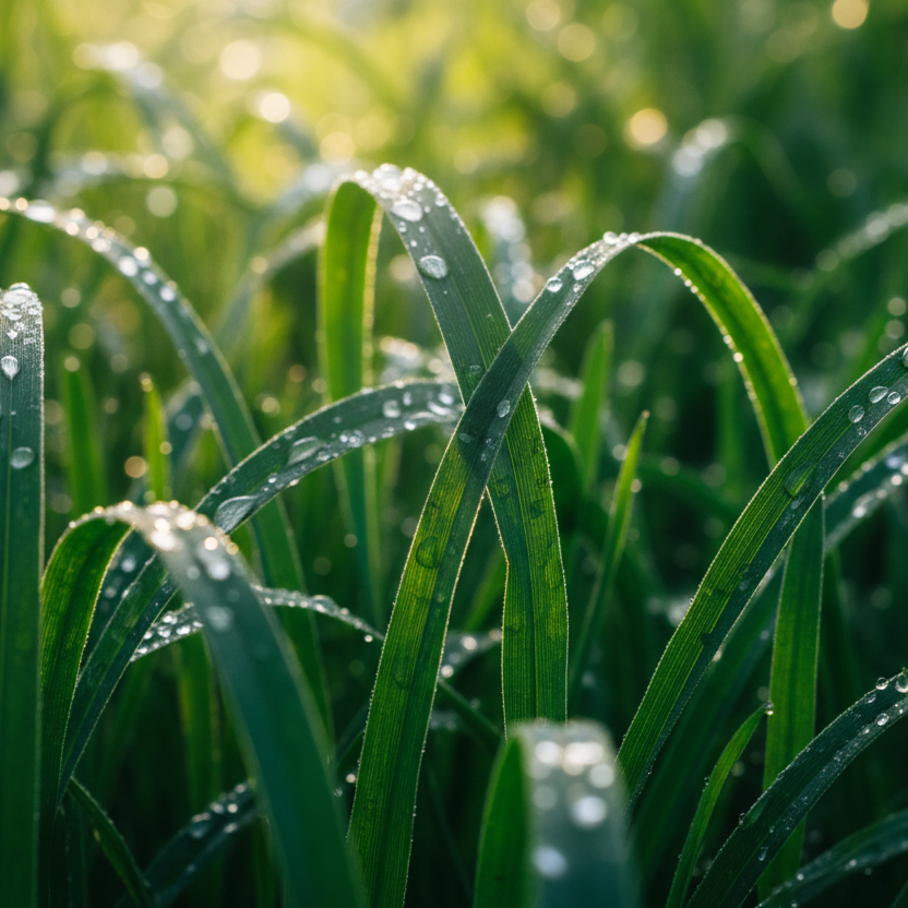 long leafy green grass close up